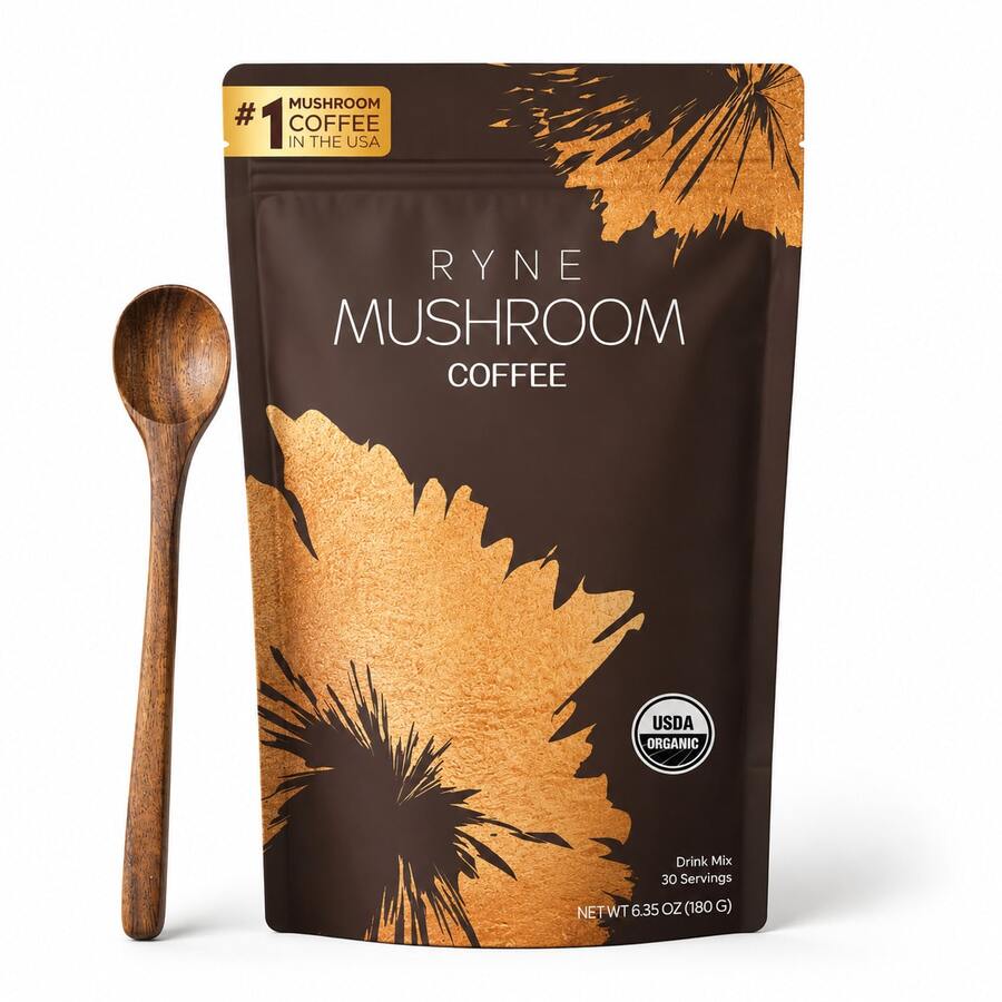 Premium RYNE Organic Mushroom Coffee, USDA Certified, 30 Servings, #1 Mushroom Coffee In The USA, Focus & Wellness Drink Mix - 1件 - 查看 1