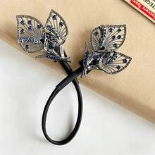 1 Piece Fashionable And Versatile Elegant Literary Full Diamond Pleated Headband For Going Out And Commuting Temperament Hair Pressing Headband Hair Accessories - 藍色 - 查看 9