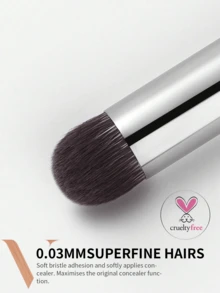 DUcare 1 pièce Pinceau de maquillage classique noir à poils doux et denses, pinceau multi-usage pour anticernes, contour du nez, pour mélanger les anticernes liquides avec la poudre, les crèmes liquides et le polissage des cosmétiques - Noir - Voir 4