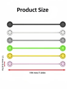 20条/10条/5条装磁性硅胶扎带 - 可重复使用的线缆整理器，适用于USB线缆和耳机，创意磁性耳机式绕线器。磁性线缆管理，是居家、办公和宿舍整理线缆的理想之选。 - 輪胎形 - 查看 7