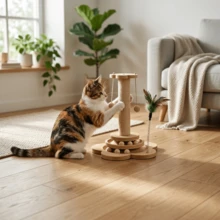 1 Bộ [Bền & Chống trầy xước] Trụ cào móng + Cần đồ chơi cho mèo, đế chắc chắn 28cm, dây thừng sisal chống trầy xước, đồ chơi cào móng và chơi hàng ngày cho mèo - Tấm cào móng cho mèo - Xem 6
