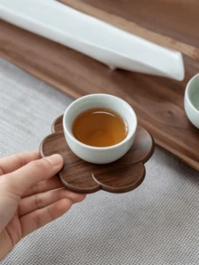 6入/4入/3入/2入/1入 黑胡桃木杯墊 茶壺墊 耐熱創意花形圓形木製杯墊 咖啡杯墊 適用桌面裝飾 餐廳廚房客廳 波希米亞風廚房與客廳裝飾桌墊 節日禮物 - 彩色 - 查看 6