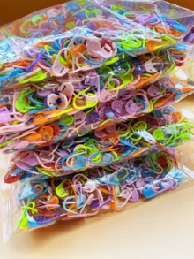 1000 piezas/Paquete Marcadores de coma de colores, alta rentabilidad, diseño redondeado, operación suave con una sola mano, sin bordes afilados, adecuado para contar agujas de tejer, coser, marcar líneas de corte, puntos de costura, marcado de instalación de accesorios - signo de coma - Ver 2