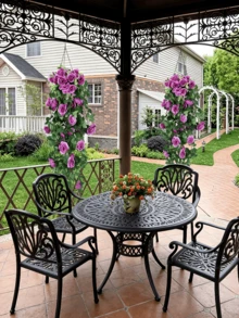 Nejlue Artificial Flowers/Plants1111 Home & Living 1/2支紫色仿真玫瑰藤蔓花，春季玫瑰装饰，悬挂式花卉，适用于家居装饰、房间装饰、墙面装饰、婚礼拱门、卧室、桌面、生日派对、花园、室内外装饰，春夏季节适用。 - 紫色 - 查看 4