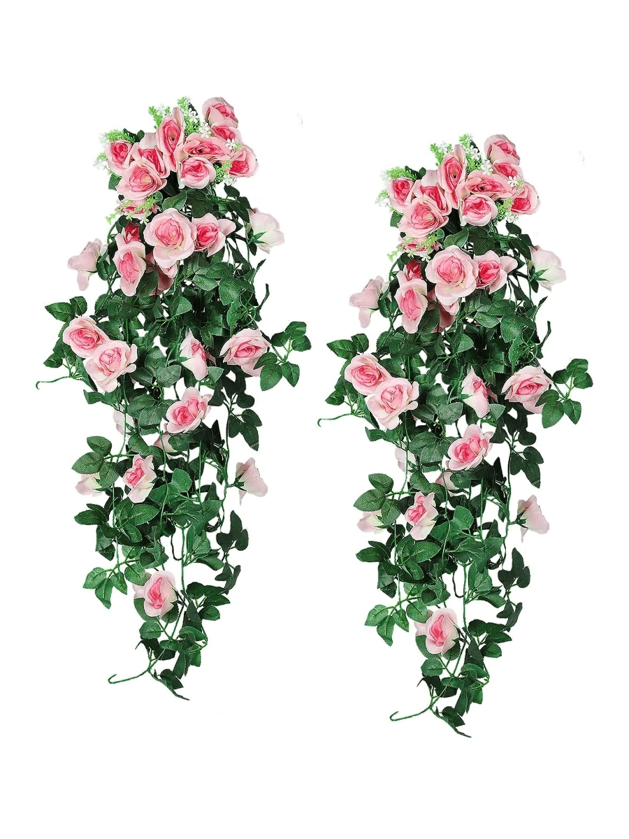 Nejlue Artificial Flowers/Plants1111 Home & Living 半株香槟色人造玫瑰藤蔓,春季玫瑰装饰,悬挂式仿真花,适用于家居、房间、墙壁、婚礼拱门、卧室、桌面、生日派对、花园、室内外装饰,适合春夏季节。 - 香檳色 - 查看 1