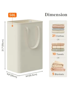 Ultra-Thin Foldable Laundry Basket With Handle, Space-Saving Collapsible Dirty Clothes Hamper, Suitable For Laundry Room, Dorm, Bathroom - Multicolor - View 7