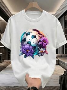 Camiseta de manga corta para hombre, estampado de color sólido de la Copa del Mundo, ropa de verano, informal, versátil, deportiva, de secado rápido, corte ajustado, holgada, regalo de aniversario o cumpleaños, transpirable con malla. - Blanco - Ver 1