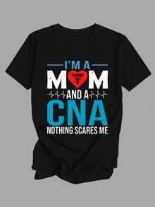 Red Heart With Medical Symbol Representing The Strength And Dedication Of A Nursing Assistant Mother Accompanied By Pulse Lines Expressing Courage And Love. Comfortable Women's T-Shirt With Inspirational Message. - 黑色 - 查看 1