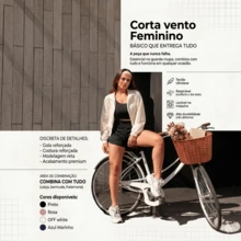 Jaqueta Corta Vento Basica Feminina Ultraleve Academia - Rosa Bebê - Visão 3