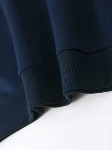 1pc Plus Size Men's Casual Printed Pullover Sweatshirt - Navy Blue - View 5