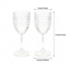 Verres à vin sur pied incassables, 1/2/6/8/12 sets, apparence en verre cristal transparent en acrylique, verres réutilisables et incassables en plastique, convient pour l'extérieur et l'intérieur, la plage, la piscine, les grandes fêtes - Voir 15