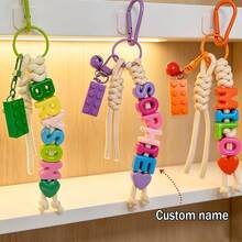 [Custom] 1pc Tassel Bell Personalized Letter Keychain, Handmade Rope Letter Bead Bag Charm/Phone Charm, Customized Bag Accessory, Graduation Gift - Braided Rope Keychain - View 8