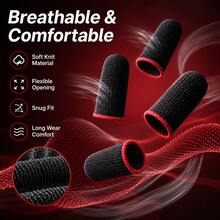20PCS Gaming Finger Sleeve Set, Breathable Conductive Knit Thumb Covers For Mobile Phone & Tablet Touchscreen Gaming - 20-pack - View 5