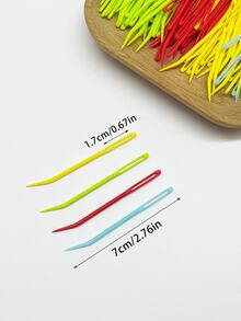 8支符合人体工学的塑料弯针，1.7厘米大针眼，适用于缝制毛衣、围巾、帽子、手套等衣物上的粗线，如针织物、丝带、绳子等，也可用于包边和隐藏线头。 - 塑膠彎針 - 查看 8