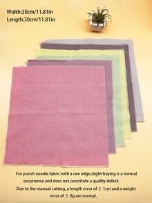 6pcs/Set Colorful Double-Sided Embroidered Fabric Sheets, Pre-Cut 30*30cm, Green, Yellow, Light Blue, Purple, Pink, Dark Brown, 6 Popular Color Schemes, Double-Sided Double-Color Design, One Piece Equals Two, More Practical, Can Be Used To Make Coasters, Fragrance Sachets, Planner Decorations, Wall Hangings And Other Handicrafts - Colorful Stamped Embroidery Cloth - View 7