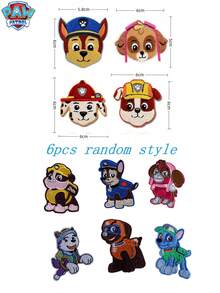 Paw Patrol 6张/套汪汪队立大功系列刺绣贴纸，卡通图案。这些自粘装饰贴纸适用于衣服、包包和鞋子。它们防水且富有创意，非常适合用于服装、牛仔裤、夹克、刺绣贴片、服装贴纸、家居装饰、DIY装饰、背包贴纸、刺绣服装、生日礼物、派对、户外活动和T恤。款式随机。 - 彩色 - 查看 9