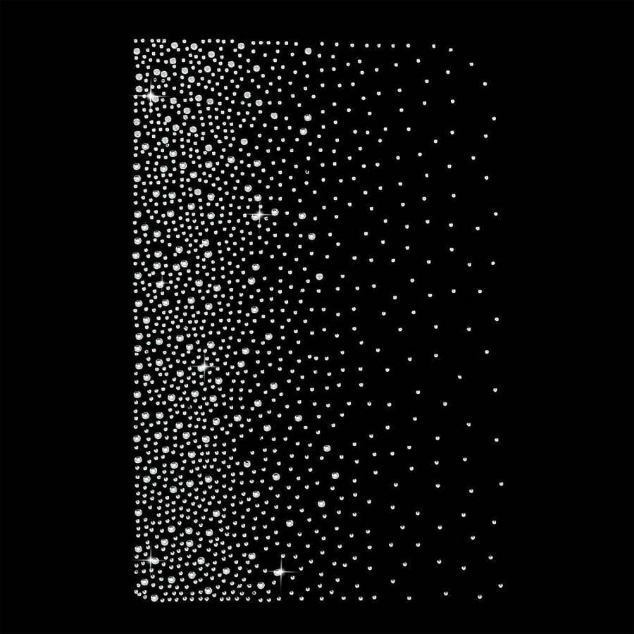 4/6/12pcs Gradient Polka Dot Gold Hot-Pressed Rhinestone Starry Sky Crystal Heat Transfer Sticker, Shiny Heat-Sealed Rhinestone Decorative Sticker, Size: 24*15cm - Fashionable - View 1