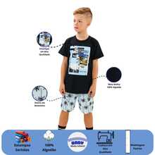 10-Piece Children's Summer Set For Boys (Ages 1-16) - 5 T-Shirts + 5 Shorts - 1 Set (1 T-shirt + 1 Pair Of Shorts) - View 2