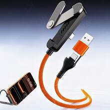 90°弯头USB Type-C转Type-C快充线，带手机支架，兼容 17/17Pro/16Pro/16/15/15Pro及笔记本电脑 - 彩色 - 查看 6
