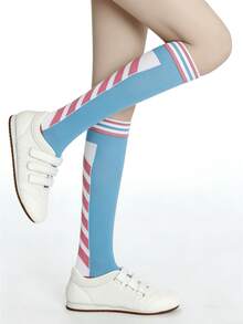 1 Pair Women's Early Spring New Casual Sports Pilates Jump Rope Compression Socks - Multicolor - View 1