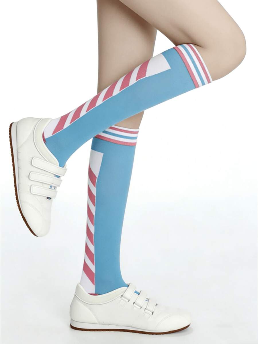 1 Pair Women's Early Spring New Casual Sports Pilates Jump Rope Compression Socks - Multicolor - View 1