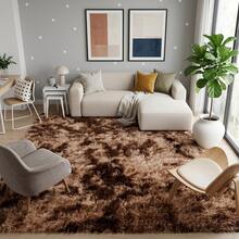 Large Soft Shaggy Rug 2.00x2.50m, Non-Slip, For Living Room And Bedroom, Various Colors - Mixed Brown - View 1