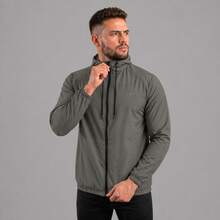 Men's Windbreaker Jacket With Lined Hood And Front Zipper, Lightweight And Comfortable For Everyday Use. - 帶領 - 查看 1