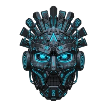 Cyberpunk Warrior Mask Tee - Futuristic Techwear Graphic - Blanco - Ver 9