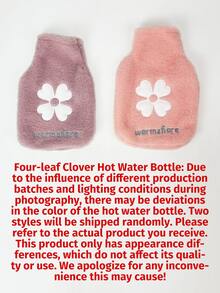 1 pièce Bouillotte en peluche rose avec broderie florale, convient pour réchauffer l'abdomen/les mains/l'utérus (Veuillez noter qu'en raison des différences de lot, les lignes, les couleurs et la forme de la prise interne peuvent varier légèrement. Nous vous prions de nous excuser pour tout inconvénient causé.) - défaut - Voir 7