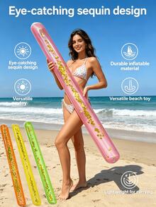 Flotador de piscina extra grande de 63 pulgadas con brillo brillante, adecuado para jugar en la piscina, juguete de agua inflable de alta flotabilidad para adolescentes y adultos, accesorio de piscina confiable para resorts tropicales, viajes a lagos y piscinas del patio trasero - Multicolor - Ver 5