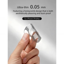 适用于 17 Pro/17 Pro Max 2026 新款的 2 片装金属网状摄像头保护贴，0.05 毫米超薄防刮全覆盖摄像头贴，兼容所有手机壳 - 彩色 - 查看 4