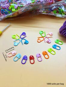 1000 piezas/Paquete Marcadores de coma de colores, alta rentabilidad, diseño redondeado, operación suave con una sola mano, sin bordes afilados, adecuado para contar agujas de tejer, coser, marcar líneas de corte, puntos de costura, marcado de instalación de accesorios - signo de coma - Ver 8