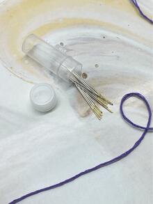 Agujas de coser de ojo grande #24, set de 10/20/30 piezas con caja de almacenamiento transparente, agujas de bordado, compactas y ligeras, adecuadas para bordado a mano, punto de cruz, manualidades DIY, costura - Aguja de cola dorada - Ver 5