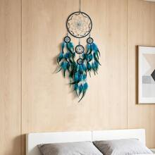 Handmade Boho Dream Catcher With Colorful & Beads, Large Wall Hanging Ornament For Bedroom, Living Room, Bohemian Home Decor, Ideal Gift For Girls/Women (Yellow/Blue/Purple Optional) - Multicolor - View 3