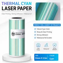 Giấy dán nhiệt hologram, nhãn tự dính màu bạc/vàng/xanh lam/tím, nhãn dán nhiệt lấp lánh dùng cho mã vạch, thư từ, logo và DIY, tương thích với máy in mini C9/C15/C19/X5/X6/T02/M02. - Xem 5