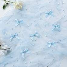 1 Pack 3D Flower Gauze Embroidery Table Runner 120 Inch 10FT, Tulle Seasonal Spring Kitchen Dining Holiday Table Decor For Home Party - Sky Blue - View 6