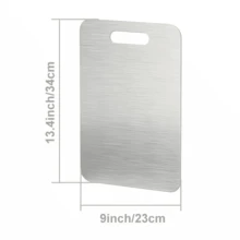 SOKANY Thick 304 Stainless Steel Cutting Board, Suitable For Cutting Vegetables, Fruits, Meats And Kneading Dough. Antibacterial And Mildew-Resistant Material, Easy To Clean By Rinsing. Portable And Space-Saving Design With Hanging Hole. Dual-Sided Usable, Ideal For Kitchen And Catering Use. - View 10