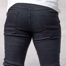 Men's Slim Trousers In Premium Jeans With Lycra Elastane (Choose Your Variation) - Negro - Ver 3