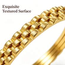 VceTd 1 Set Perhiasan Gaya Modis Motif Daun Semanggi dari Baja Tahan Karat, Cocok untuk Wanita, Cocok untuk Bepergian atau Pemakaian Sehari-hari - Yellow Gold - View 9