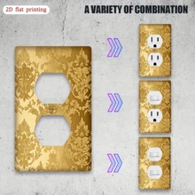 1 cái [in 2D] Bảng điều khiển công tắc đèn họa tiết hoa vàng, thích hợp cho nhà bếp, nhà nông thôn, phòng ngủ, phòng tắm, trang trí nghệ thuật, không dùng pin, không dây, phù hợp với công tắc tiêu chuẩn. - Nhiều màu - Xem 4