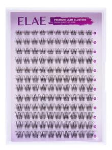 ELAE Premium Individual Lash Clusters, DIY Eyelash Extensions At Home, Natural Wispy Criss-Cross Faux Mink Fake Lashes, Manga Lashes Look, D Curl 8-14mm Mixed Length, Lightweight Soft Thin Band, Reusable Salon Quality - Natural-8-14mm - 查看 9