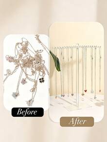 1 hộp trưng bày dây chuyền acrylic, giá đỡ dây chuyền trong suốt, hộp đựng trang sức và vòng tay, giá trưng bày có móc hai mặt, hộp đựng dây buộc tóc. - Nhiều màu - Xem 4