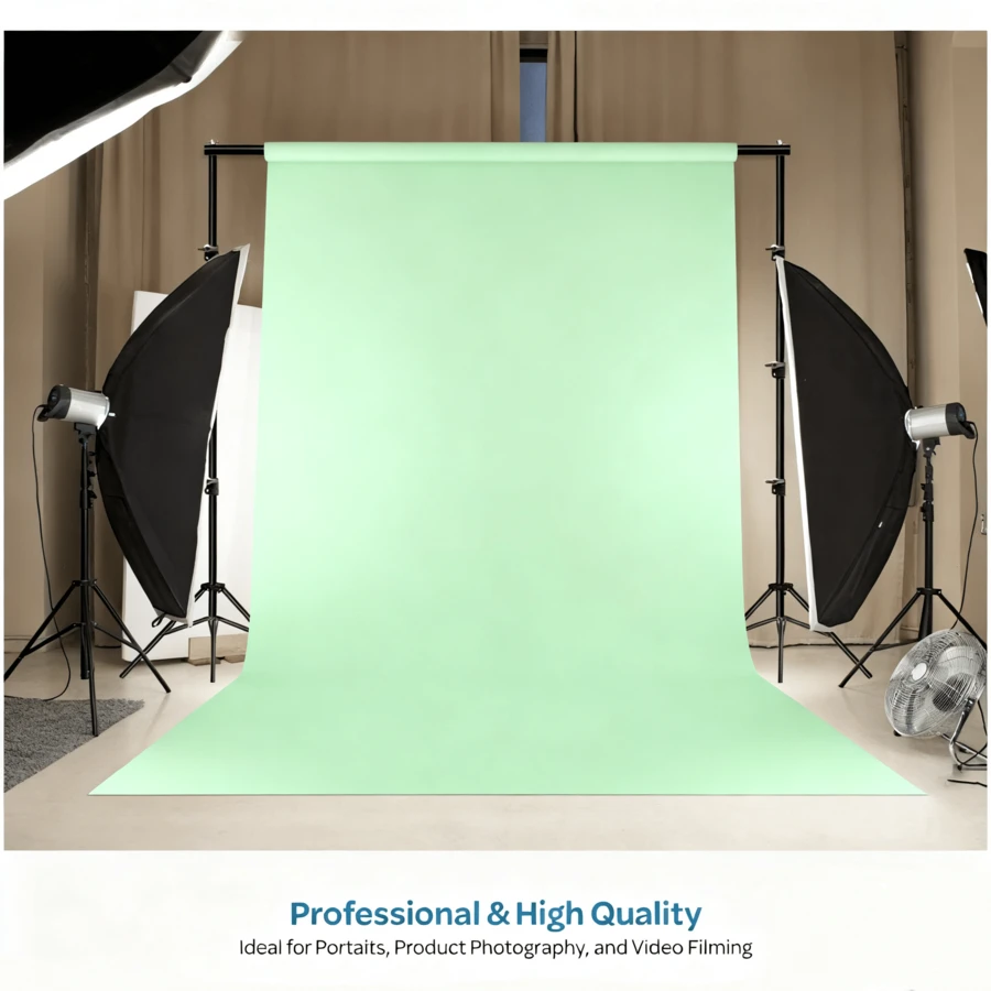 Pea Green Photography Backdrop, Light Green Shooting Background, Seamless Light Green Paper Photography Backdrop Suitable For Party Birthday (Excluding Stand And Clips) - View 1
