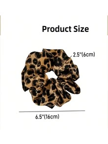 2pcs Elegant Retro Polka Dot & Leopard Print Fabric Scrunchies, Soft Elastic Hair Ties Suitable For Daily & Home Wear. Fashionable Ponytail Accessories With Classic Vintage Charm, Ideal For Wedding, Home Decor, Beauty Storage - Multicolor - View 5