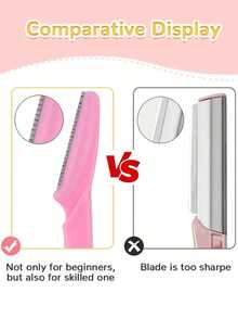 12/30pcs Standard Size Gentle Exfoliating Stainless Steel Blade Eyebrow Trimmer, Facial Hair Remover, Exfoliating Tool, Minimalist Neutral Style, Multiple Color Options (Black, Pink, Multicolor) - Multicolor - View 10