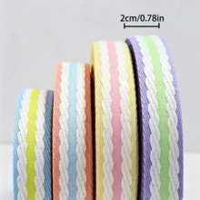 20mm Macaron Color 3D Wavy Ruffle Ribbon, Flexible Cuttable Polyester Trim, Suitable For DIY Hair Accessories, Clothing Sewing, Bag Shoulder Straps, Gift And Flower Packaging, And Other Handmade Crafts - 2cm - View 4