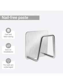 1/2/4/8Pcs Stainless Steel Kitchen Storage Hooks, Multi-Functional Self-Adhesive Storage Hook For Kitchen, Entryway, Living Room, Bathroom, Room, Home Essentials (Double-Sided Tape Not Include Stand) - View 12