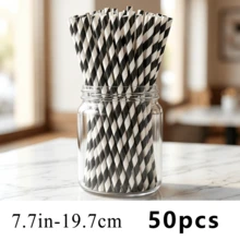 Rainbow Series - New Year Valentine's Day Straws 30pcs/50pcs, Multiple Colors Available, Disposable Paper Straws, Wedding Anniversary Party Decoration, Christmas Decoration, Holiday Supplies - Multicolor - View 22