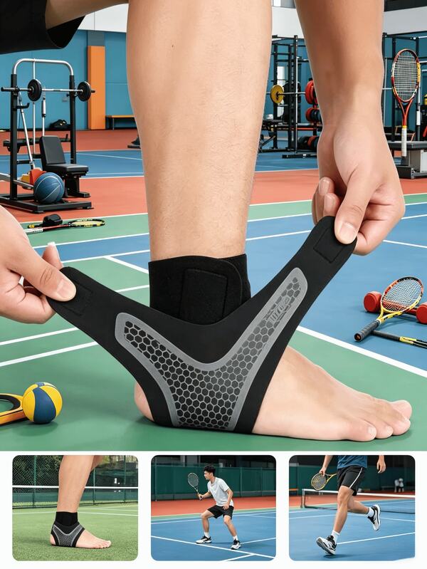 1/2 Pcs Ankle Support Brace, Ankle Joint Support Sleeve, Unisex Ankle Sprain Protection, Ankle And Heel Guard, Suitable For Heavy Lifting, Dumbbell, Sports, Weightlifting, Fitness, Gym, Cycling, Yoga, Pilates, Camping, Hiking, Badminton, Walking, Football, Basketball, Baseball, Weight Loss, Sports Socks, Soccer, Running And Other Sports