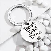 Minimalist Heart-Shaped Accessory, Engraved Gift For Family, Lover, Father's Day, Thanksgiving, Birthday - Stainless Steel Keychain With Customized Engraving - Stainless Steel - View 3